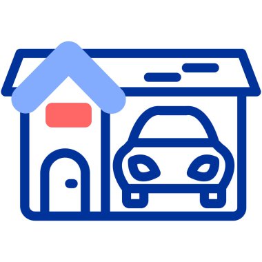 Otomobil garajı simgesi - taslak biçimi