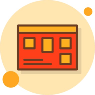 Bina. Web simgesi basit illüstrasyon