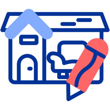 Isıtma sistemi ikon vektörlü ev. İnce çizgi işareti. izole edilmiş sınır sembolü çizimi