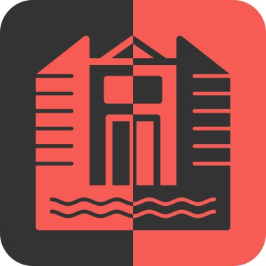 Modern yapı simgesinin vektör illüstrasyonu