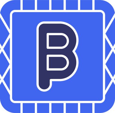 Tek b simgesinin vektör illüstrasyonu