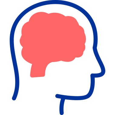 Beyin. Web simgesi vektör illüstrasyonu