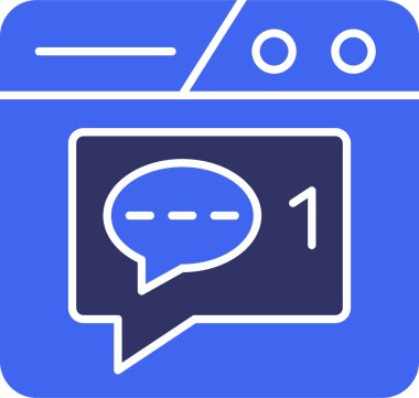 Sohbet web simgesi, arka planda izole edilmiş basit vektör illüstrasyonu