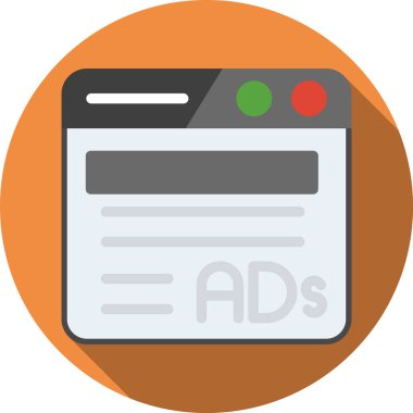 Düz stil reklam ikonu