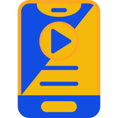 Mobil ve uygulamanın vektör simgesi, düz simge