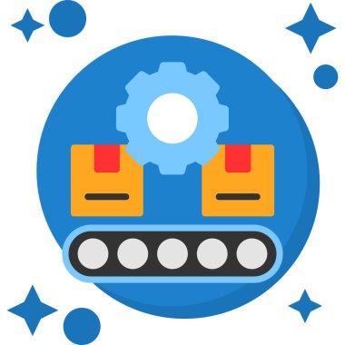 Mavi arkaplanda modern tarzda izole edilmiş robot simgesi. Çizim sembolü vektör illüstrasyonu