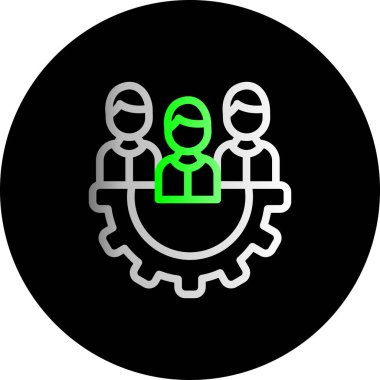 Seo modern simgesinin vektör illüstrasyonu, vites konsepti, düzenlenebilir vuruş