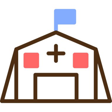 Hastane. Web simgesi basit illüstrasyon