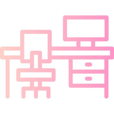 mobilya ofisi simgesi, vektör illüstrasyonu