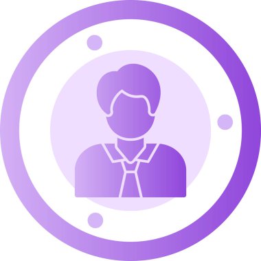 Mor takım elbiseli bir kadının vektör çizimi