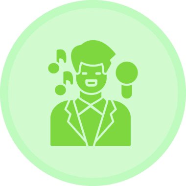 Mikrofonlu bir adamın vektör çizimi