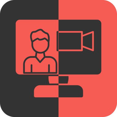 çevrimiçi video konferansı simgesi - taslak biçimi