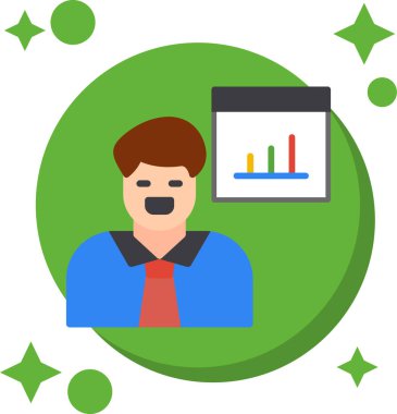 İş adamı. Web simgesi vektör illüstrasyonu