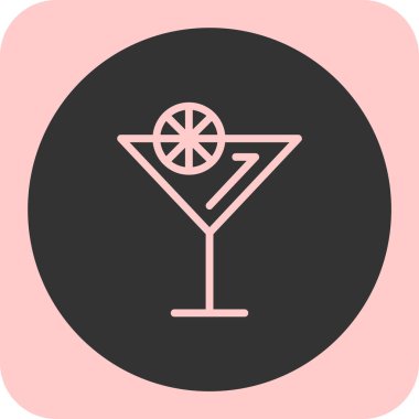 Kokteyl içecek ikonu vektör illüstrasyonu