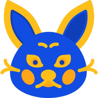 Tavşan yüz simgesi, basit tasarım