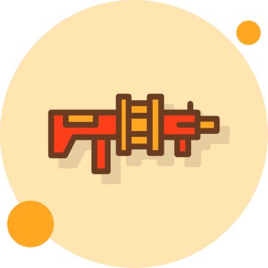 askeri silah ikonu, modern basit illüstrasyon