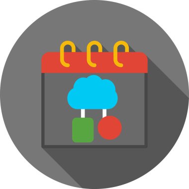 Bulut bilgi işlem renkli vektör simgesi