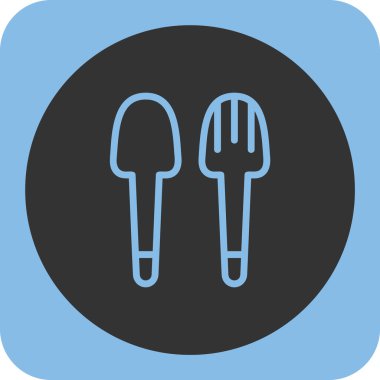 çatal vektörü yuvarlanmış simge