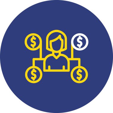 Para için. Web simgesi basit illüstrasyon