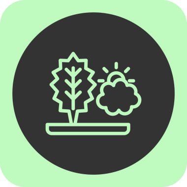 Yaprak işaretli ağaç vektör illüstrasyon simgesi