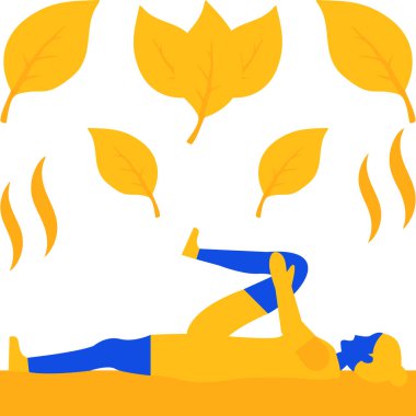 Evde yoga yapan bir kadın.