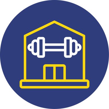 Spor salonu. Web simgesi basit illüstrasyon