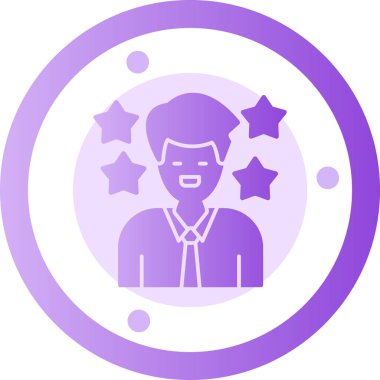 Yıldız vektör simgesi tasarımı olan adam