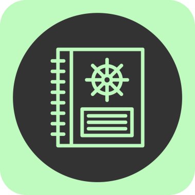 Not defteri simgesi olan bir gemi tekeri