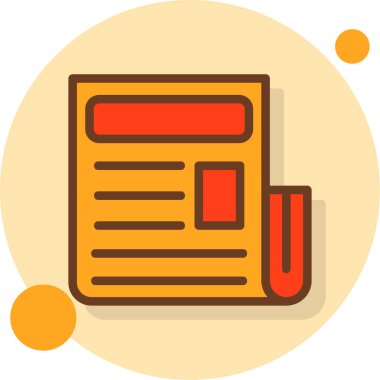 Gazete web simgesi, basit vektör illüstrasyonu