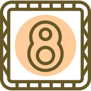 Sekiz numaralı web simgesi basit illüstrasyon