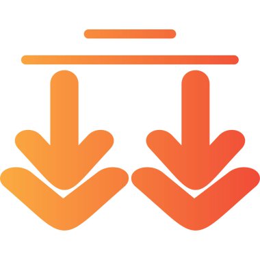 Web ve mobil uygulama tasarımınız için beyaz arkaplanda izole edilmiş ok aşağı simge vektörü aşağı logo kavramı