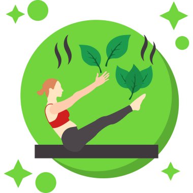 Bir parkta egzersizleri yapıyor kadın