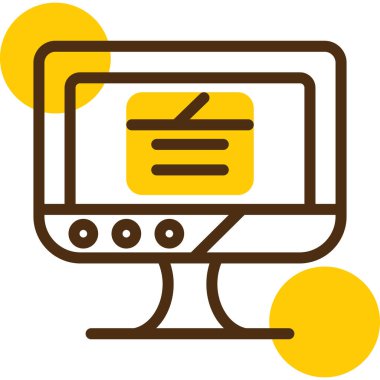 Bilgisayar. Web simgesi basit illüstrasyon