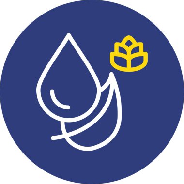 Su ve simgenin vektör illüstrasyonu