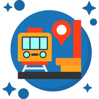 Bir tren simgesinin vektör illüstrasyonu