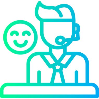 Müşteri servisi. Web simgesi basit illüstrasyon