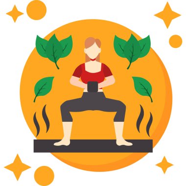 yoga yassı tasarım vektör çizimi.