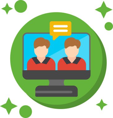 Video konferansı. İkonum. Basit resimleme