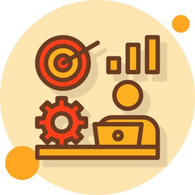 İş düz simgesi, vektör illüstrasyonu