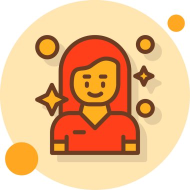 Kadın Avatar. Basit illüstrasyon