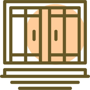 Hapishane parmaklıkları simgesi renk ana hatları vektörü