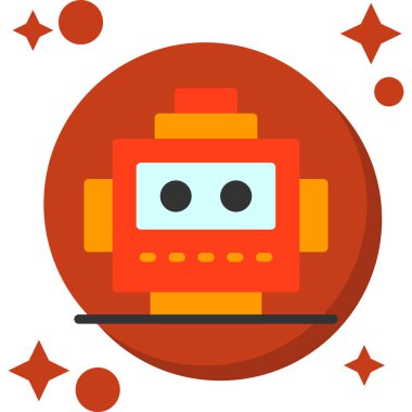 robot düz simgesi, vektör, illüstrasyon
