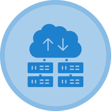 Bulut sunucusu. Web simgesi basit illüstrasyon