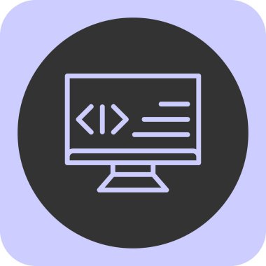 Ağ simgesi. Kodlama kavramının basit illüstrasyonu