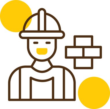 İşçi. Web simgesi basit illüstrasyon