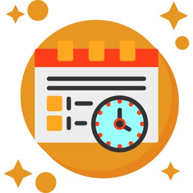 Düz stil saat simgesi