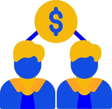 İşadamları düz simgesi, vektör çizim