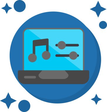 müzik çevrimiçi dizüstü bilgisayar simgesi