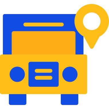 Otobüs. Web simgesi basit illüstrasyon