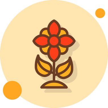 Çiçek. Web simgesi basit illüstrasyon